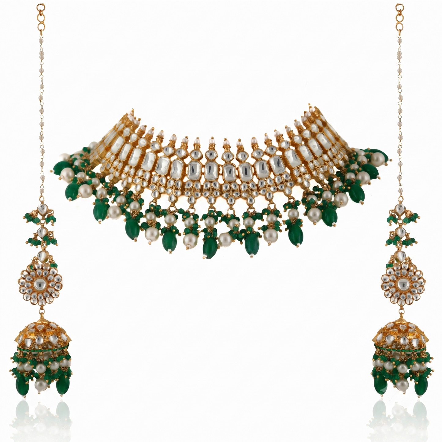Riana gold plated Festive wear Necklace set