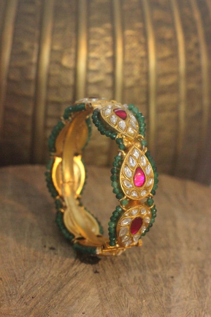 Pink sea green bangles ( single )