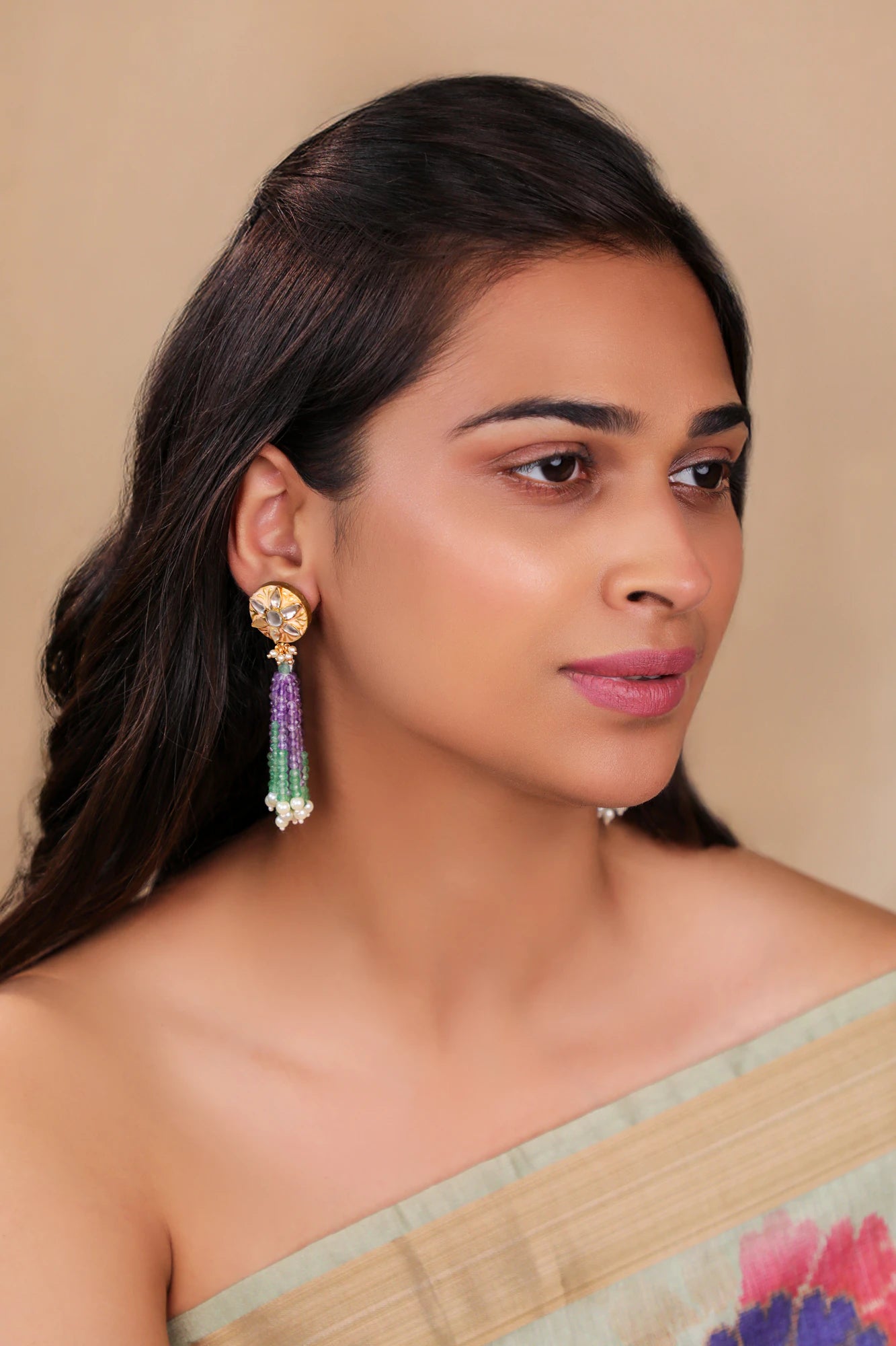 Mina work studs with pastel beads