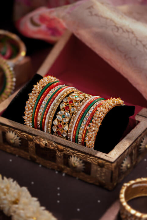 Multicolour chuda bangle set for brides