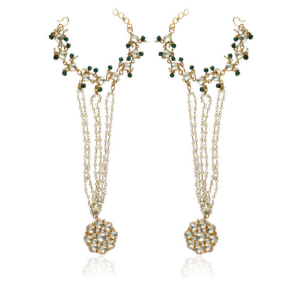 Flower Ring Hathful With Pearl Strings(Pair)