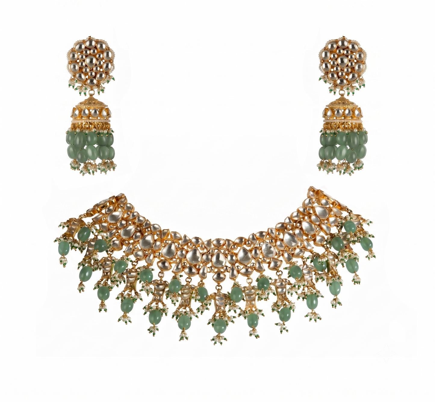 Full Neck Set With Jhumkis