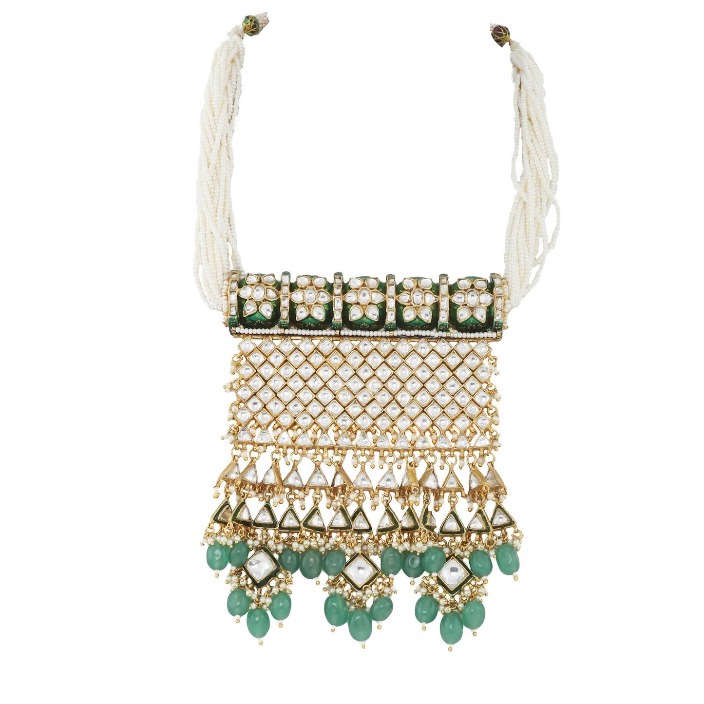 RAJWADI STYLE PENDANT NECKLACE WITH STUD EARRINGS