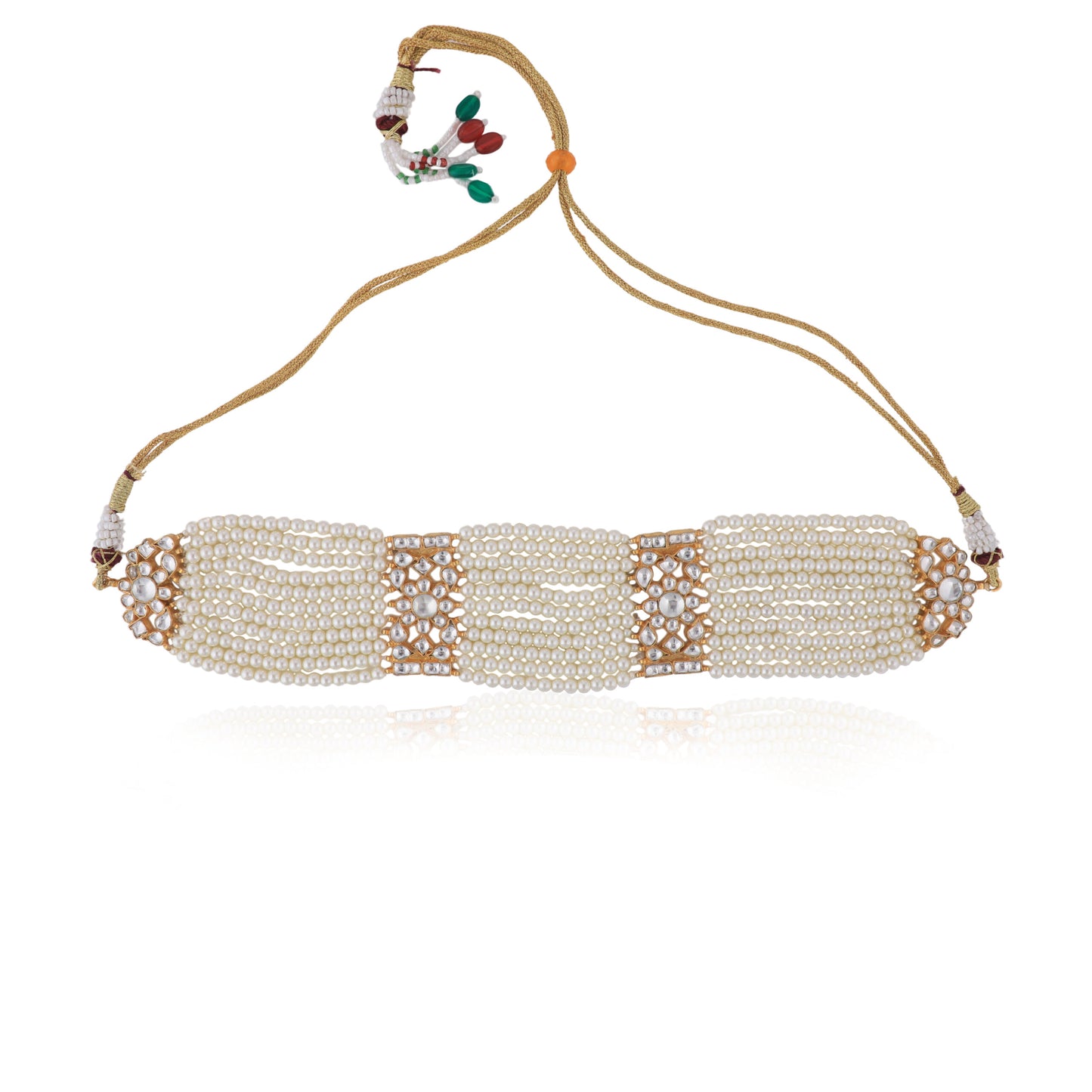 Glamorous White Pearl Choker With Studs