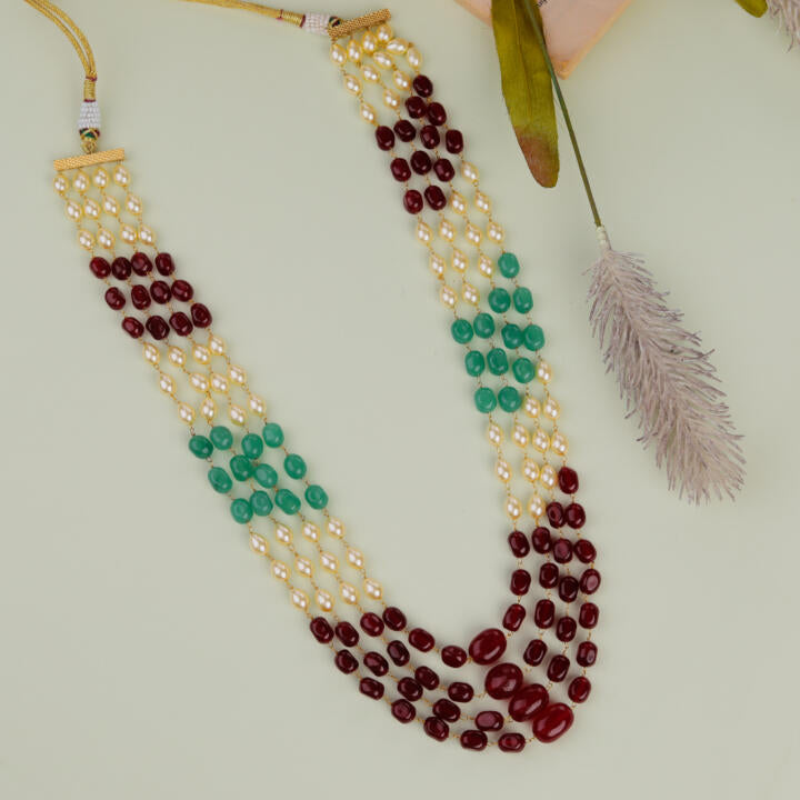 Multicolour semiprecious jade stone beads Maala for men