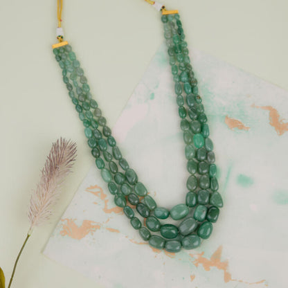 Three Layer Onyx Stone Beads Necklace for Women Beads Stone Necklace