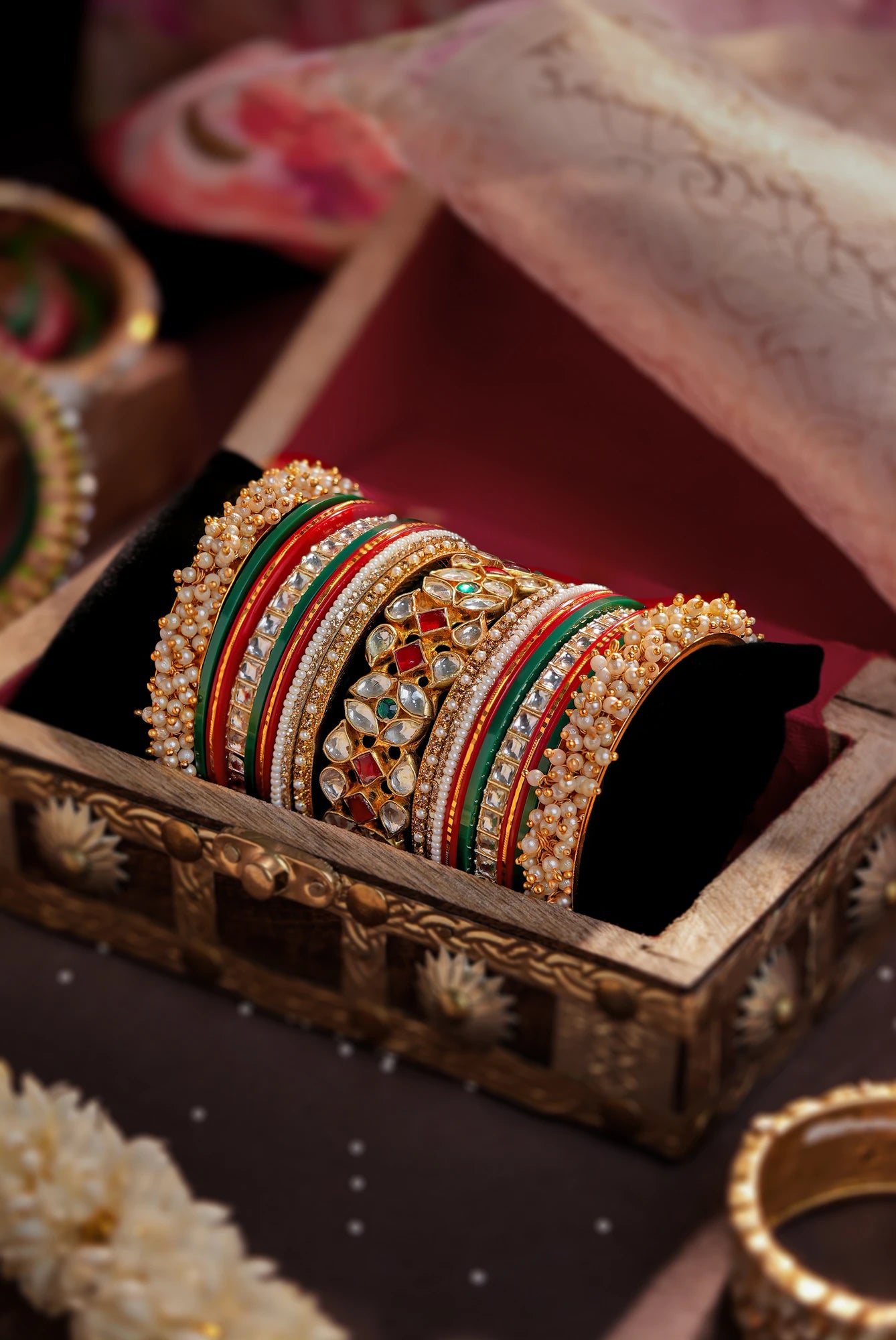 Multicolour chuda bangle set for brides