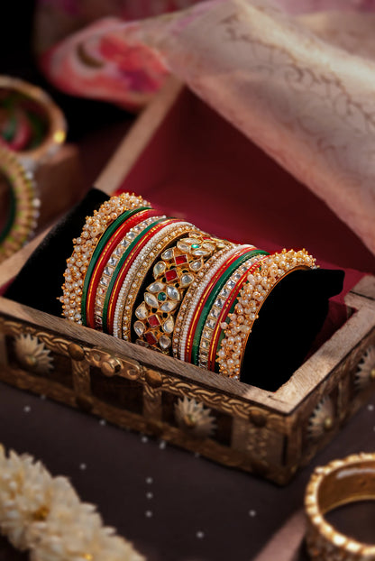 Multicolour chuda bangle set for brides