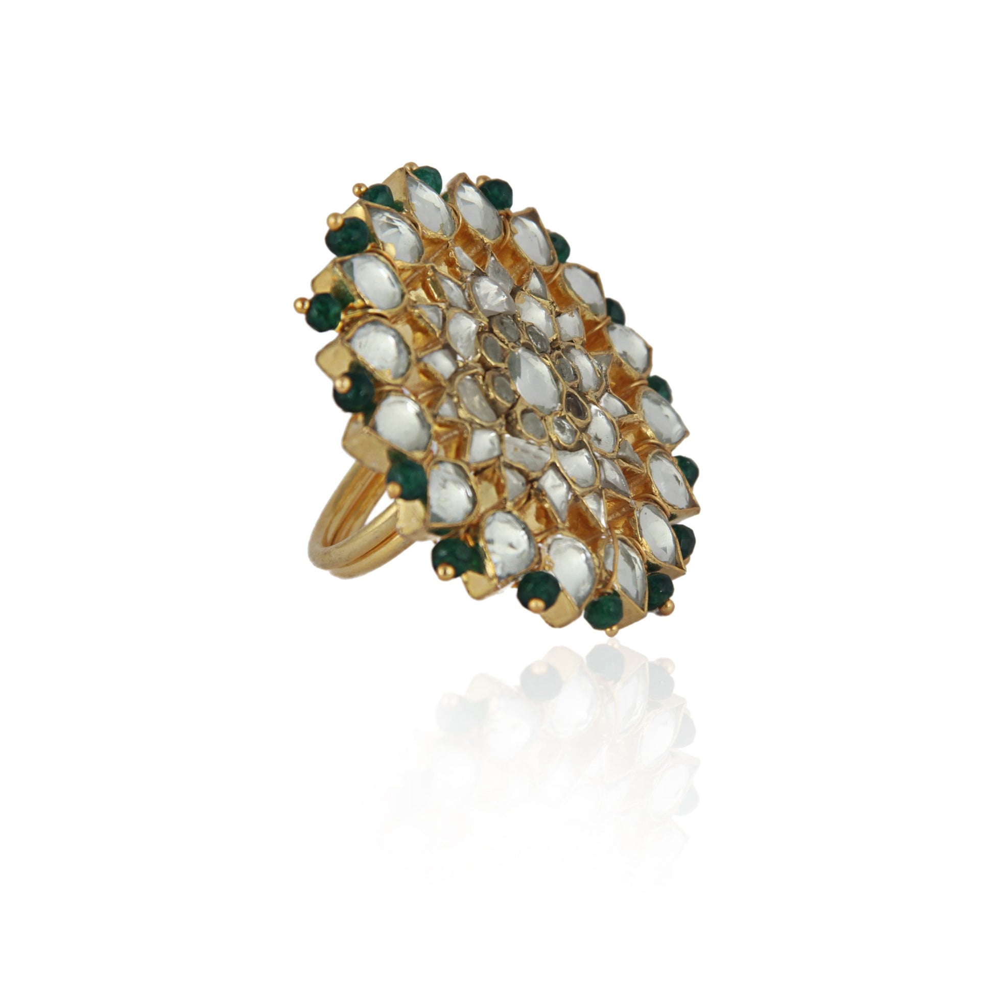 WHITE &DARK GREEN RING