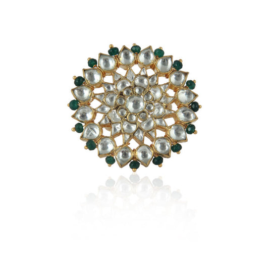 White &Dark Green Ring