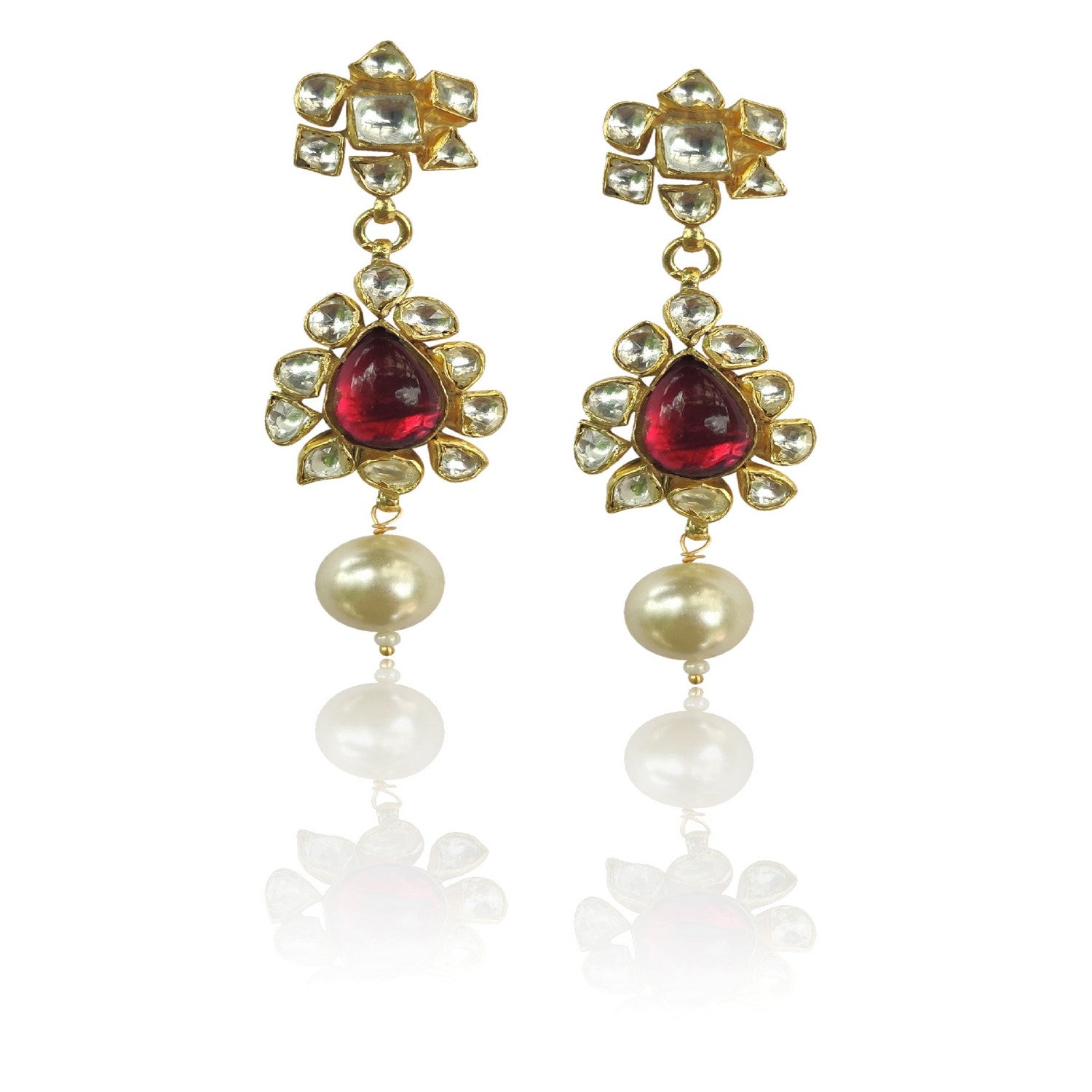 NAVRATNA CHOKER SET WITH WHITE PEARL 