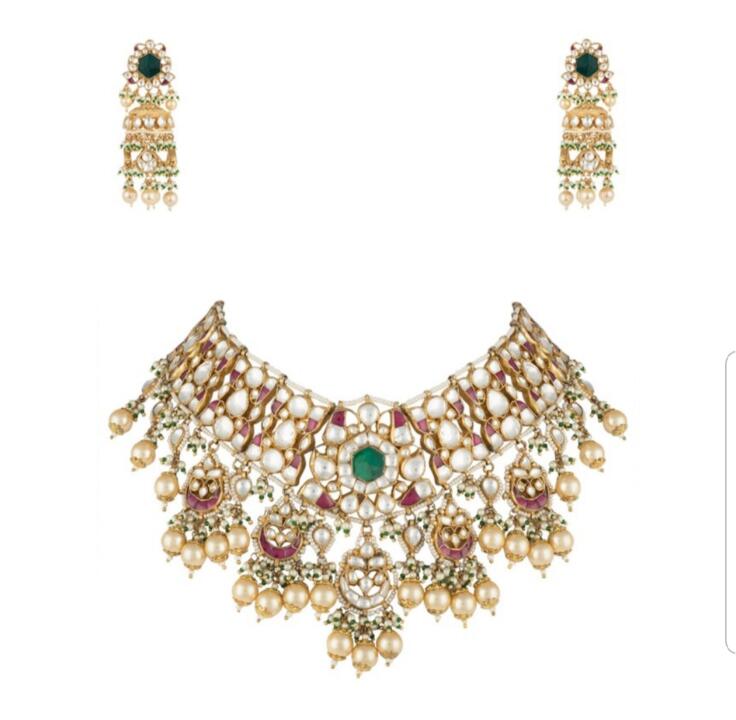 Multicolor Jadtar Studded Necklace