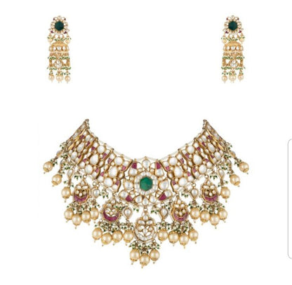 Multicolor Jadtar Studded Necklace