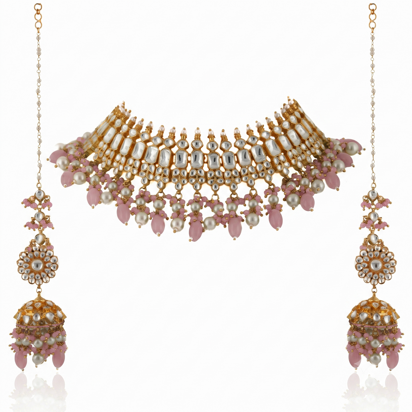 Riana gold plated Festive wear Necklace set