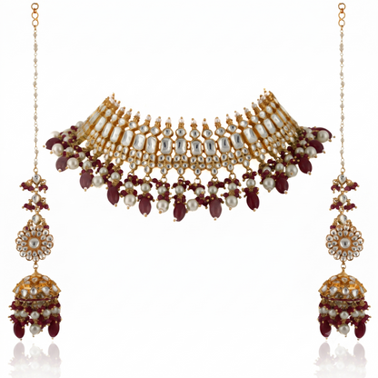Riana gold plated Festive wear Necklace set