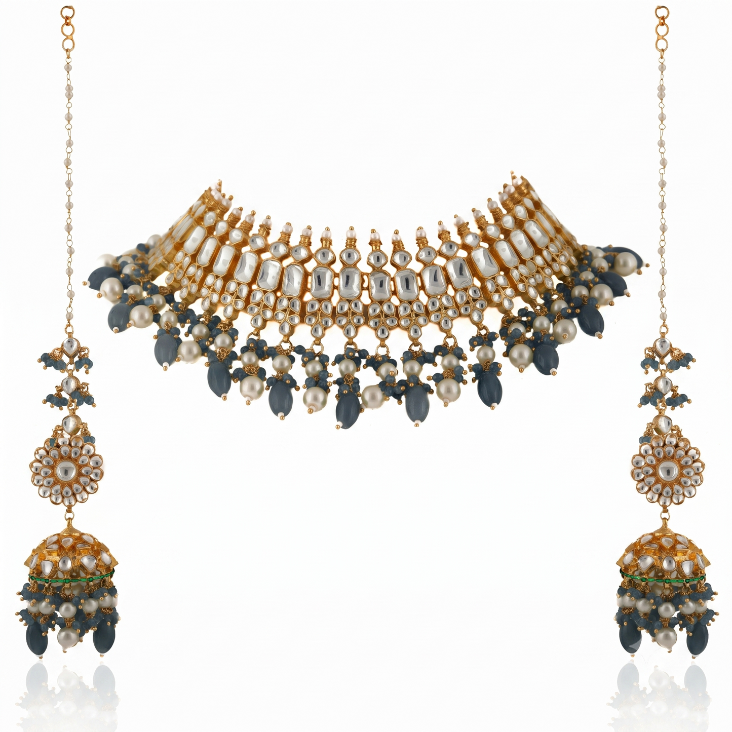 Riana gold plated Festive wear Necklace set