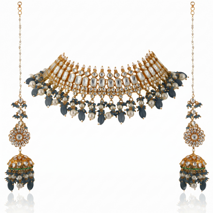 Riana gold plated Festive wear Necklace set