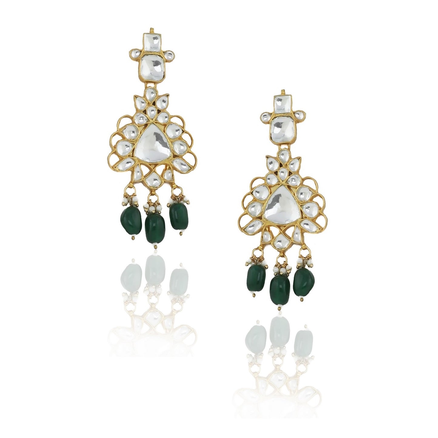 Simple necklace set of jadtar, pearls and beads