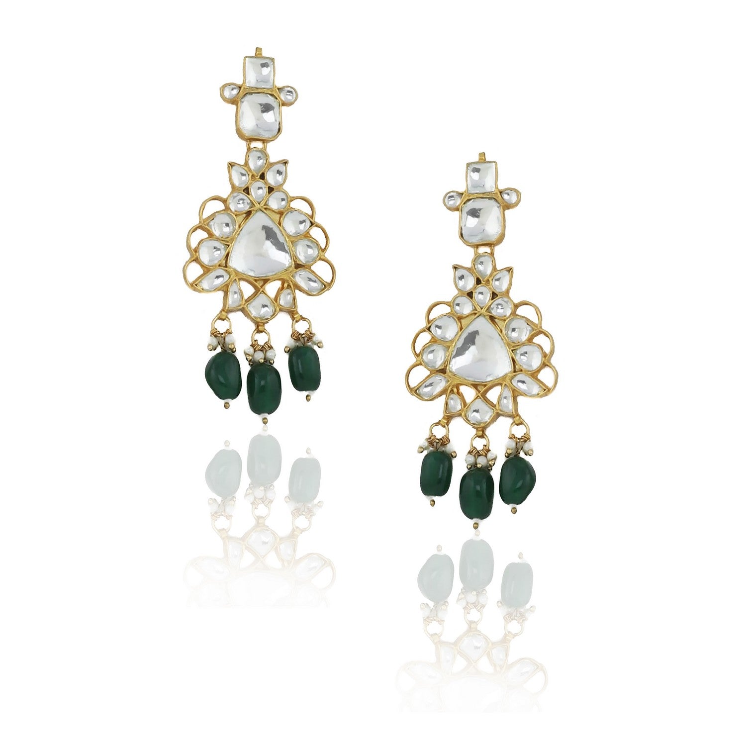 Simple necklace set of jadtar, pearls and beads