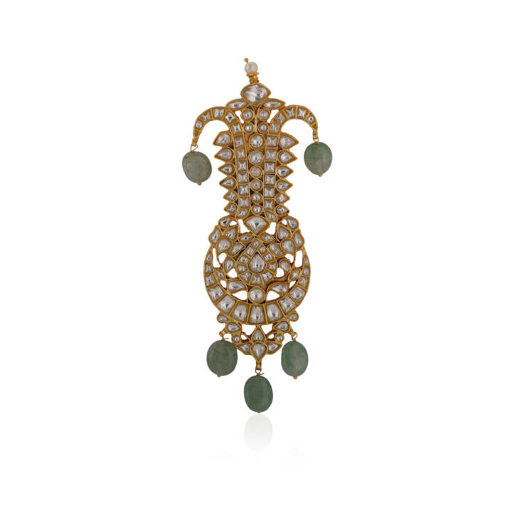 White Jadtar Sea Green Bead Men Kilangi