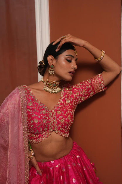 Pink And Green Meena Work Bangles (Single Pc)