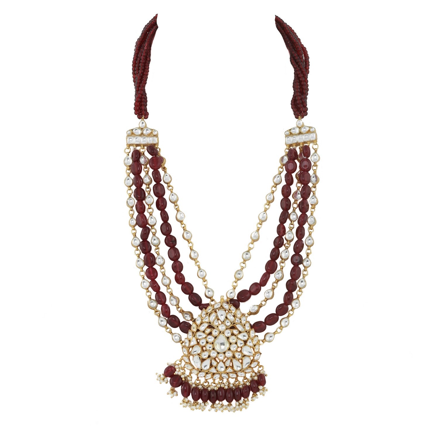 Brown Color Heavy Jadtar Necklace Design