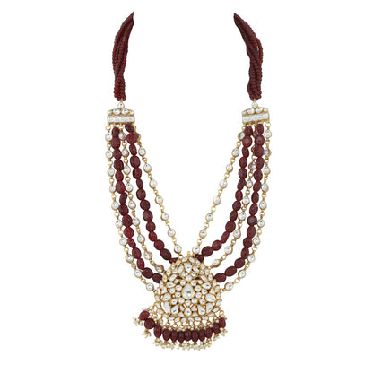 Brown Color Heavy Jadtar Necklace Design