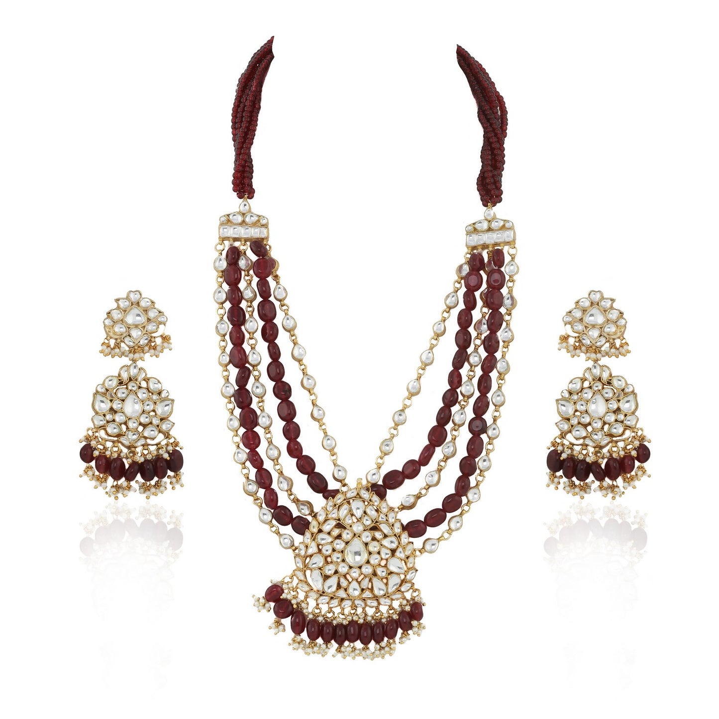 Brown Color Heavy Jadtar Necklace Design