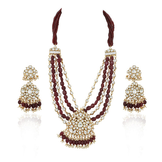 Brown Color Heavy Jadtar Necklace Design