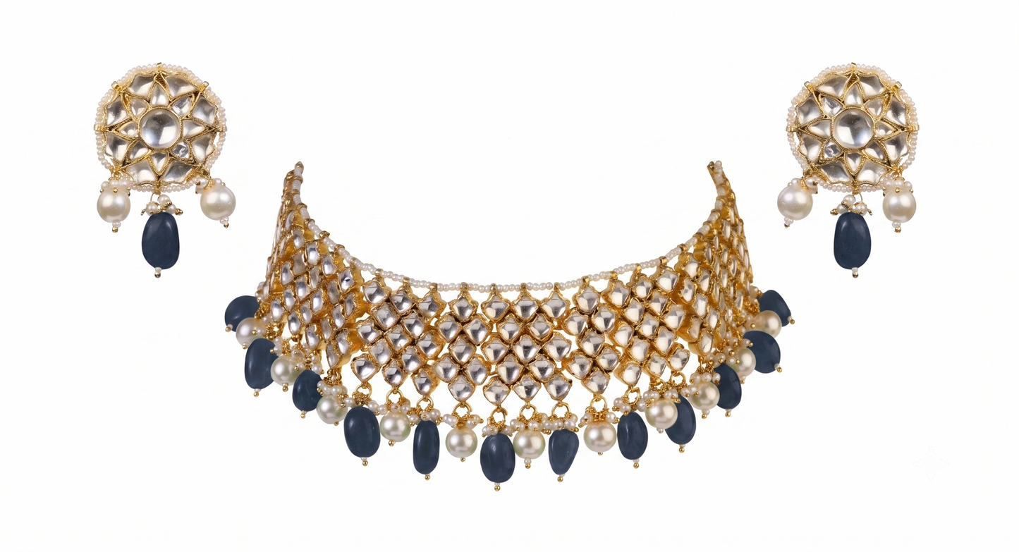 Gold Plated Choker Necklace Set