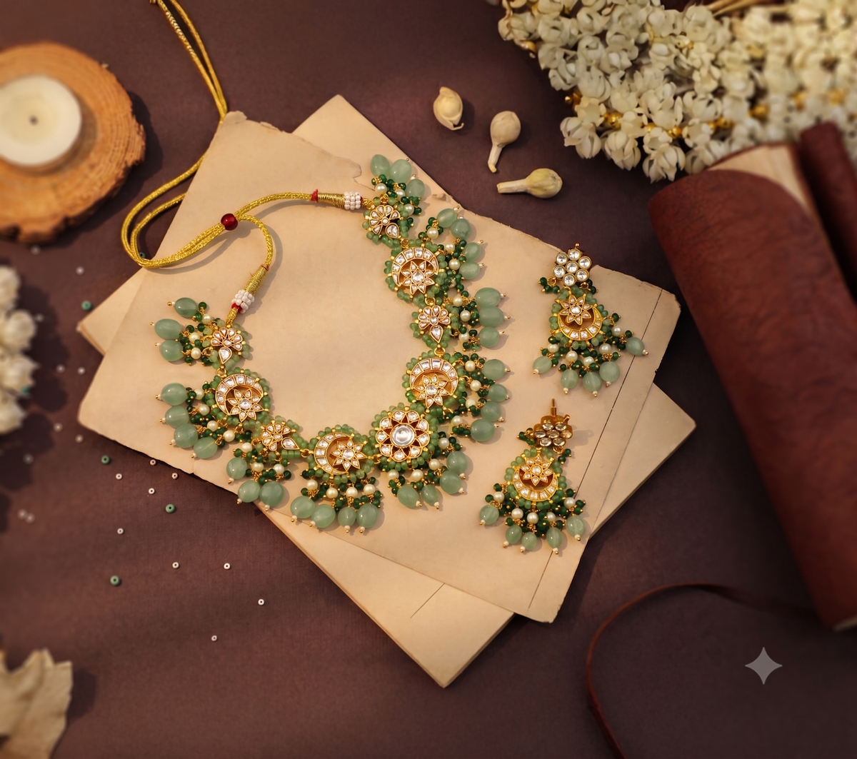 Dressy yet classic necklace with trendy pastel beads