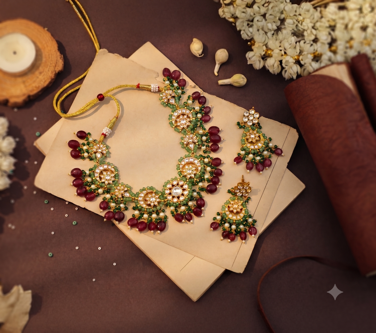 Dressy yet classic necklace with trendy pastel beads
