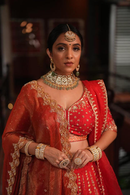 White Jadtar  Necklace Set With Jade Green Drops And Chandbali Earrings