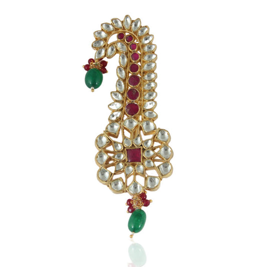 White And Pink Kilangi With Green Beads