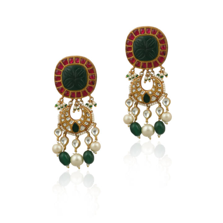 Red And Green Heavy Bridal Neacklace Set