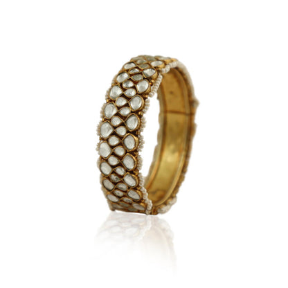 White Bangles With Moti Work (Single)