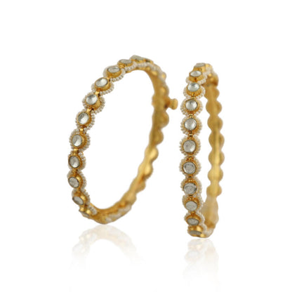 Small Round With White Small Moti Work(Pair)