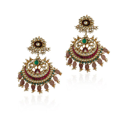 Pink And Green Earrings Beadded Pastel Pink Beads