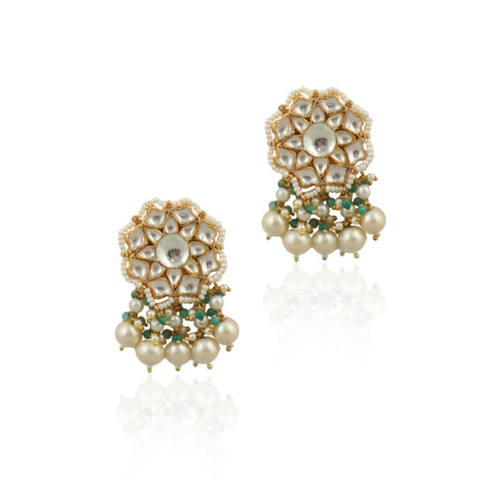 White Tops Moti Work With Pearls