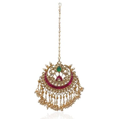 Multicolor Jadtar Studded Maang Tikka Set Designs