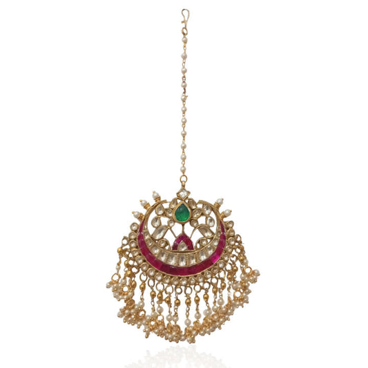 Multicolor Jadtar Studded Maang Tikka Set Designs