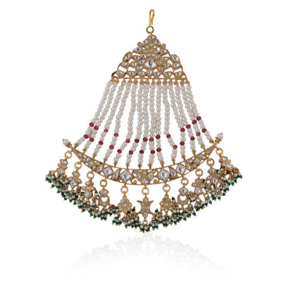 Green Meenakari White And Red Passa