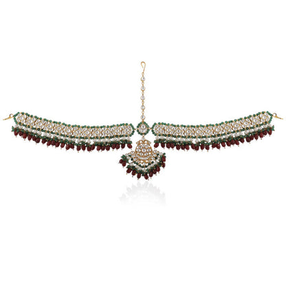 Sea Green And Maroon Hairband