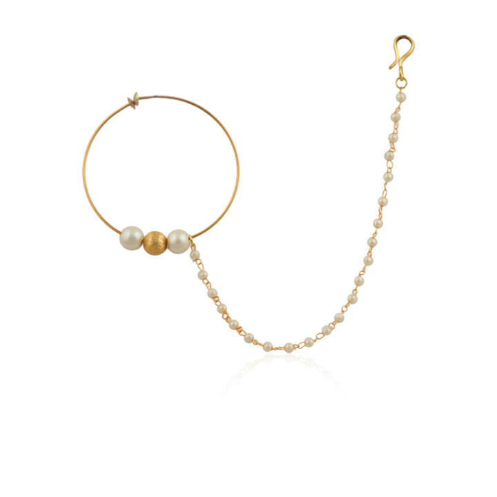 22Kt Gold Plated Nose Ring In Golden