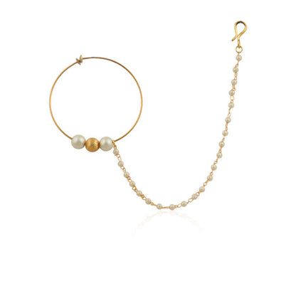 22Kt Gold Plated Nose Ring In Golden