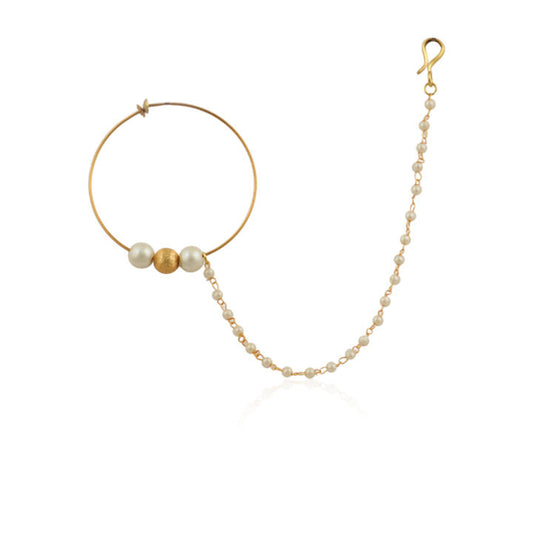 22Kt Gold Plated Nose Ring In Golden