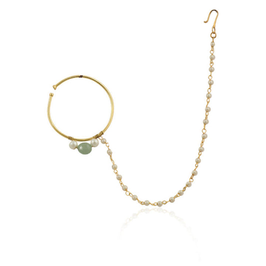 Delicate Nose Ring In Sea Green