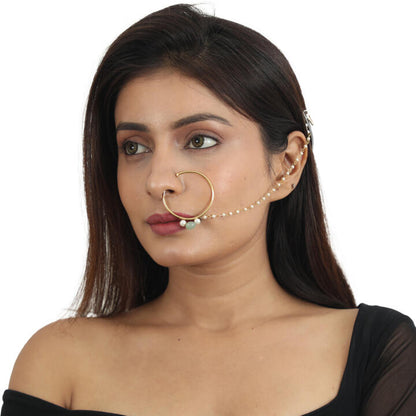 Delicate Nose Ring In Sea Green