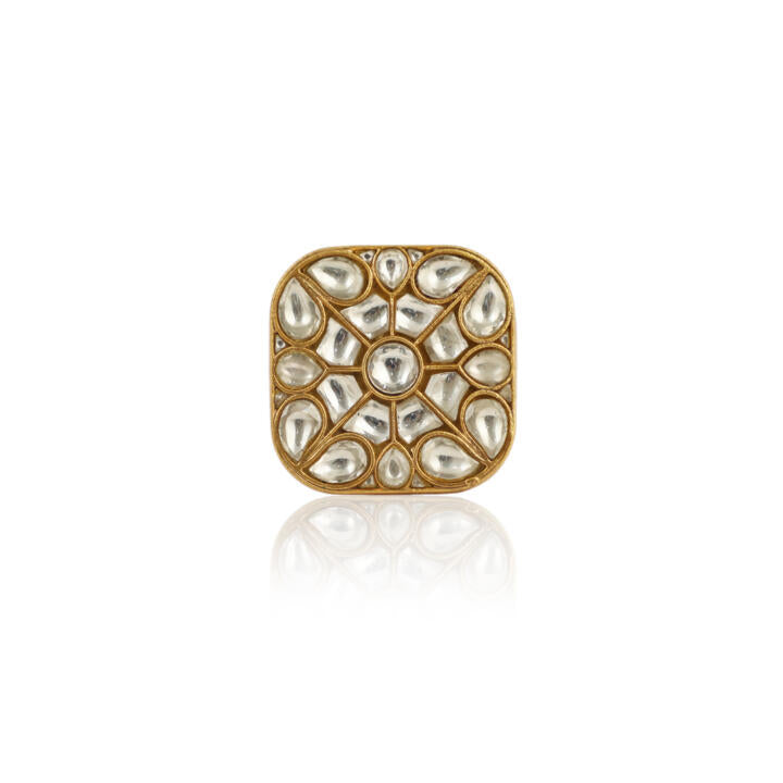White Jadtar Stone Ring