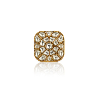 White Jadtar Stone Ring